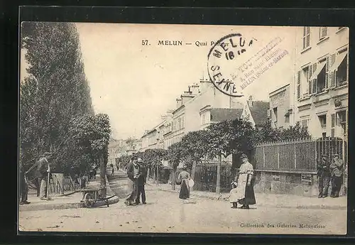 AK Melun, Quai Pasteur, Strassenbild im Ort