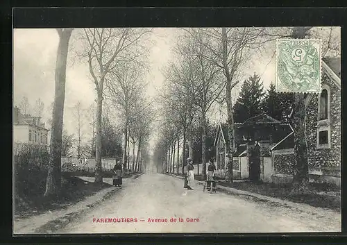 AK Faremoutiers, Avenue de la Gare, Bahnhofstrasse