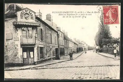 AK Guignes-Rabutin, Hotel Ste. Barbe, Rue de Meaux