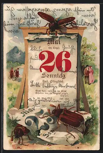 AK Maikäfer reissen ein Blatt von einem Kalender ab