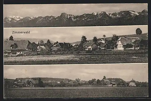 AK Zimmerwald, Bergpanorama, Panoramen des Ortes