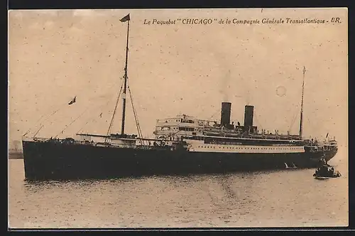 AK Le Paquebot Chicago de la Compagnie Générale Transatlantique
