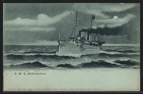 AK S. M. S. Hohenzollern auf hoher See
