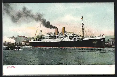 AK Passagierschiff Moltke im Hafen