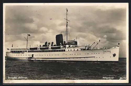 AK Helgoland, Dampfer Roland auf dem Wasser