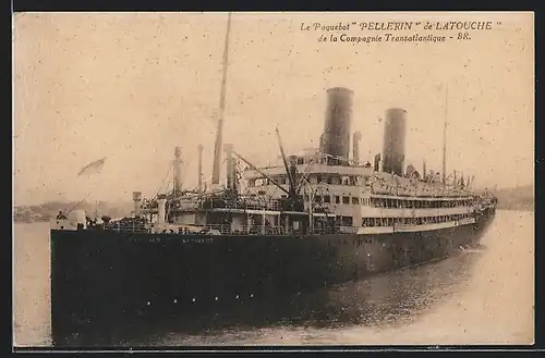 AK Le Paquebot Pellerin de Latouche vor der Küste, Cie Transatlantique