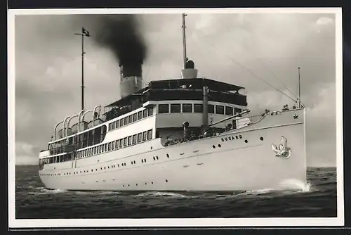 AK Passagierschiff SS Rugard auf See