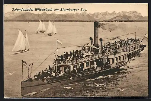 AK Salondampfer Wittelsbach am Starnberger See