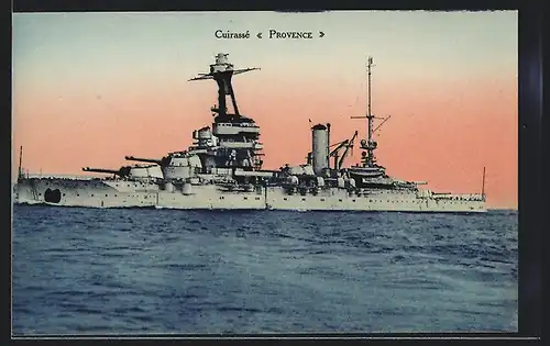 AK Kriegsschiff Provence auf hoher See
