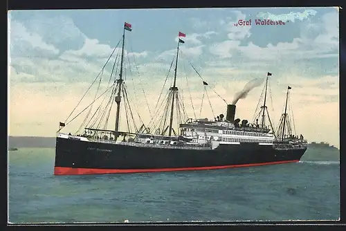 AK Passagierschiff Graf Waldersee in ruhiger See