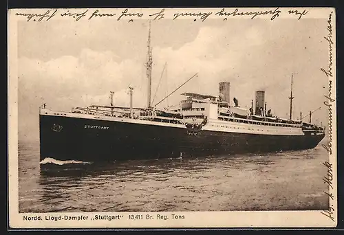 AK Nordd. Lloyd-Dampfer Stuttgart
