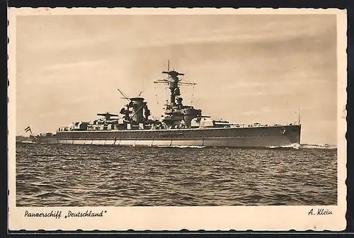 AK Panzerschiff Deutschland der Kriegsmarine