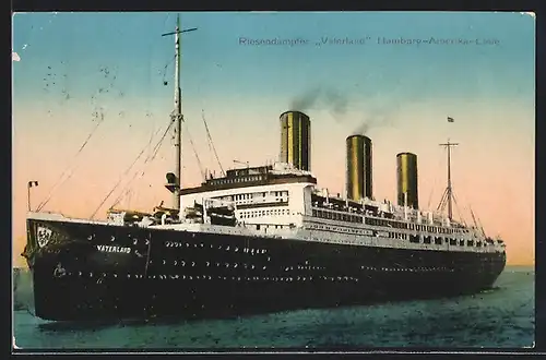 AK Passagierschiff Vaterland, Hamburg-Amerika Linie