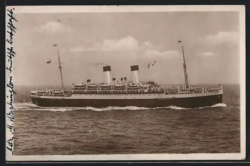 AK Zweischrauben-Motorschiff Monte Sarmiento der Hamburg-Südamerikanischen Dampfschiffahrts-Gesellschaft