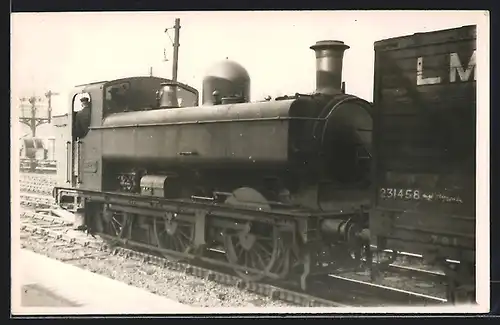 AK Dampflokomotive No. 9724 mit Güterwaggon