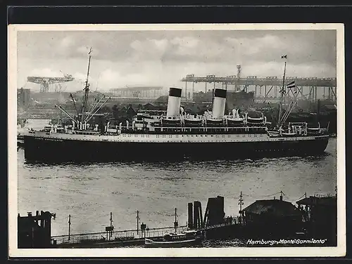 AK Passagierschiff Monte Sarmiento im Hamburger Hafen