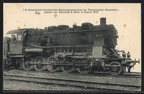 AK 1 E-Heissdampf-Dreizylinder-Güterzuglokomotive d. Preussischen Staatsbahn