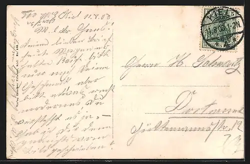 AK S.M.S. Deutschland fährt unter der Levensauer Hochbrücke