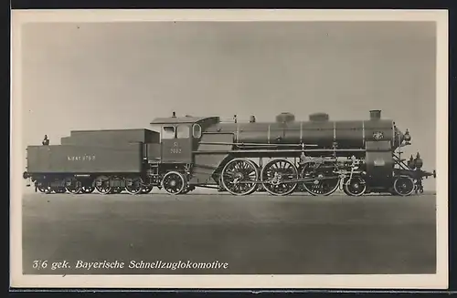 AK Eine (2 C 1) 4 Zylinder-Heissdampf-Verbund-Schnellzuglokomotive 3602 der Bayrischen Staatsbahn