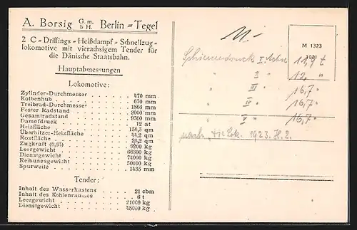 AK Schnellzuglokomotive mit Tender der Dänischen Staatsbahn