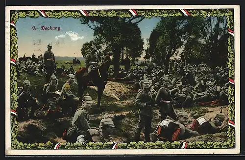 AK Soldaten der Infanterie in Uniform in Deckung