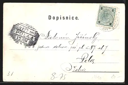 AK Kleines Mädchen im Matrosenkleid mit Spiess, Fischerei