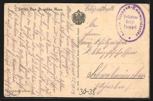 AK Jäger der Kavallerie zu Pferde nach Überschreitung eines Flusses