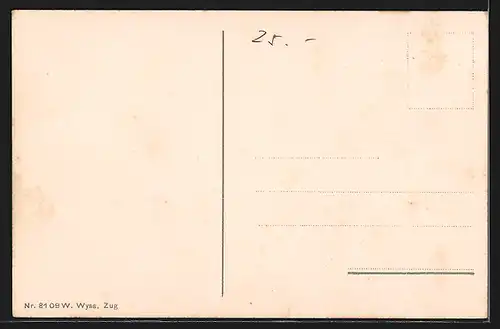 AK Zug, Ortsansicht mit See aus der Vogelschau