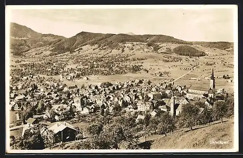 AK Unterägeri, Gesamtansicht aus der Vogelschau