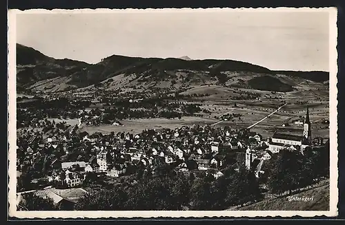 AK Unterägeri, Ortsansicht mit Umgebung aus der Vogelschau