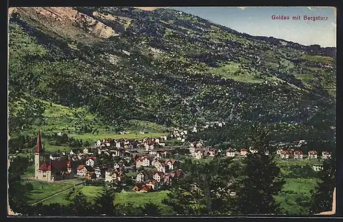AK Goldau, Gesamtansicht mit Bergsturz