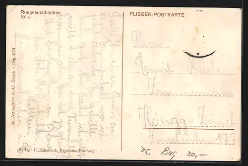 AK Ruegsauschachen, Fliegeraufnahme der Ortschaft