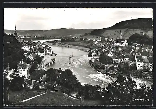 AK Laufenburg, Uferpartie mit Kirche