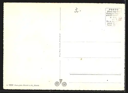 AK Zürich, Ortsansicht vom Flugzeug aus