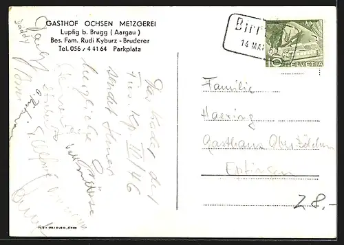 AK Lupfig b. Brugg, Gasthof und Metzgerei Ochsen