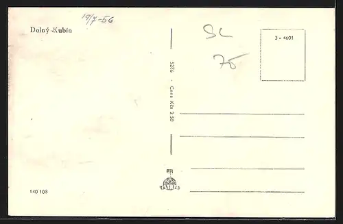 AK Dolny Kubín, Ortspartie mit Denkmal und Kirche