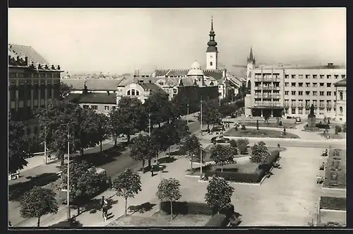 AK Presov, Strassenpartie mit Parkanlage