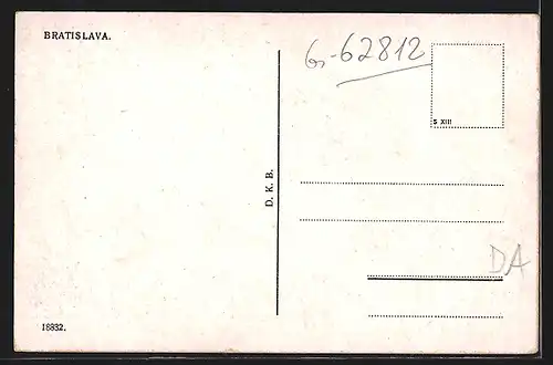 AK Bratislava, Uferpartie mit Brücke