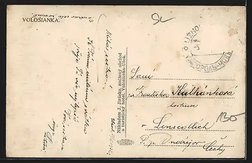 AK Volosianka, Panorama mit Kirche und Brücke