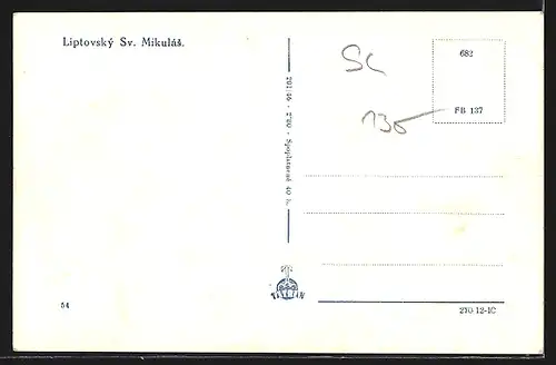 AK Liptovský Sv. Mikulás, Gebäudeansicht, Denkmal, Ortspartie