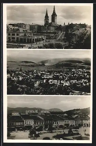 AK Zilina, Teilansicht, Strassenpartie mit Kirche, Strassenpartie