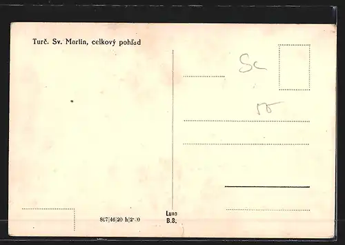 AK Turc Sv. Martin, Gesamtansicht mit Umgebung aus der Vogelschau
