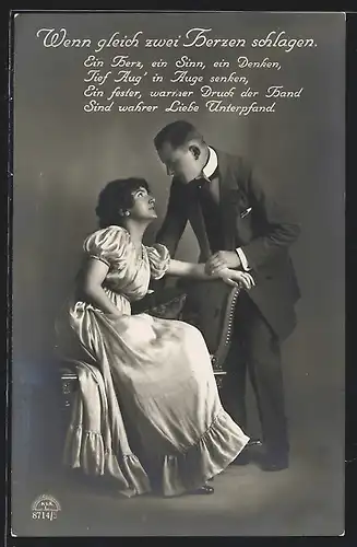 Foto-AK R & K / L Nr. 8714/5: Liebende schauen sich tief in die Augen