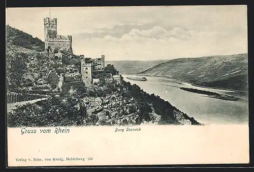 AK Blick auf die Burg Sooneck am Rhein