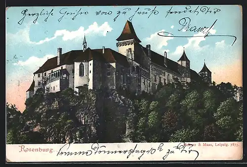 AK Rosenburg, Blick zum Schloss