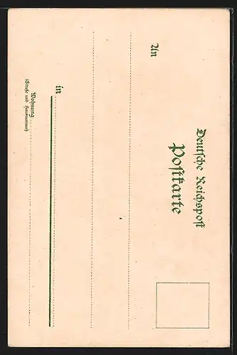 Lithographie Wartburg von Süden, Eingang, Lutherstube