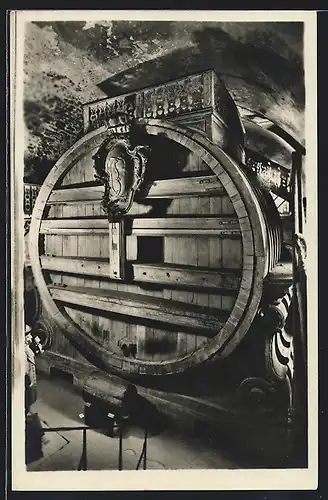 AK Heidelberg, Schloss, das grosse Fass, Innenansicht