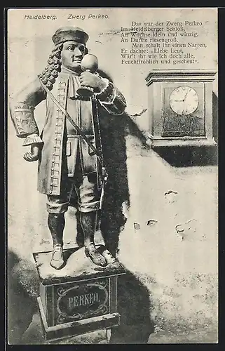 AK Heidelberg, Zwerg Perkeo mit Weinglas