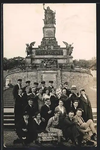 AK Rüdesheim, National-Denkmal 1933