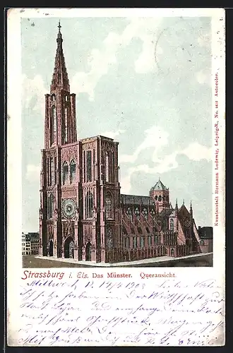 AK Strassburg i. Els., Das Münster, Queransicht